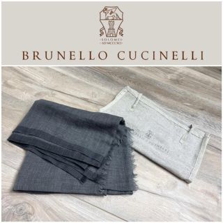 ブルネロクチネリ(BRUNELLO CUCINELLI)のD7★新品★11.5万 カシミヤストール  ブルネロクチネリ グレー マフラー(ストール)