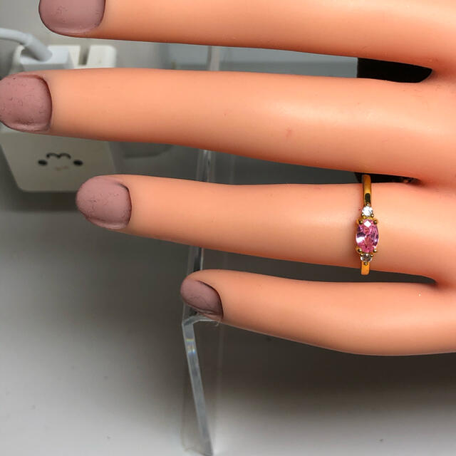 ピンクサファイアCZ・デザインリング・12号 レディースのアクセサリー(リング(指輪))の商品写真