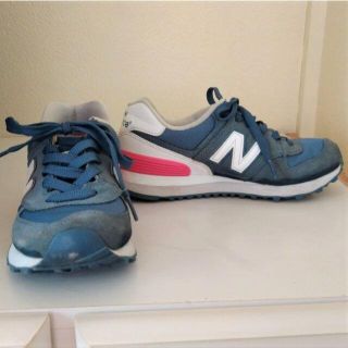 ニューバランス(New Balance)のニューバランス 574 スニーカー  23cm ブルー/グレイ/ピンク(スニーカー)