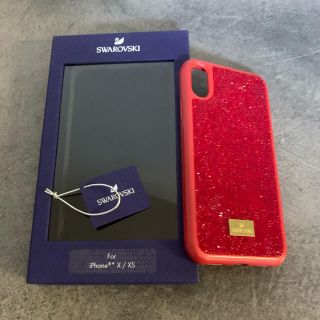 スワロフスキー(SWAROVSKI)の【techama様専用】スワロフスキー　iPhone X/XS ケース　レッド(iPhoneケース)