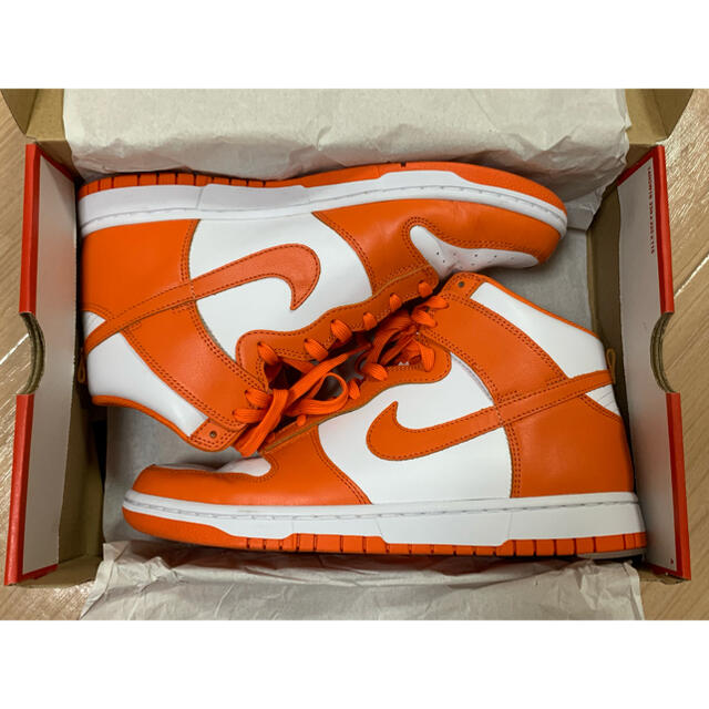 NIKE(ナイキ)の【NIKE】dunk hi orange blaze 27.5cm used メンズの靴/シューズ(スニーカー)の商品写真