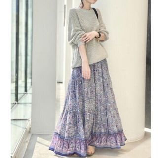 アパルトモンドゥーズィエムクラス(L'Appartement DEUXIEME CLASSE)の【BLUE BOHEME/ブルー ボヘム】Cotton Tiered Skirt(ロングスカート)