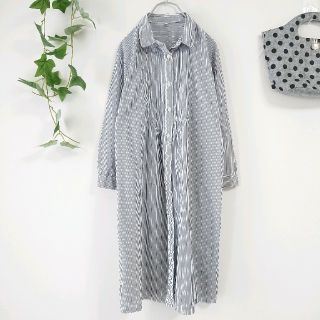 ムジルシリョウヒン(MUJI (無印良品))のMUJI *ストライプシャツワンピース*(ひざ丈ワンピース)