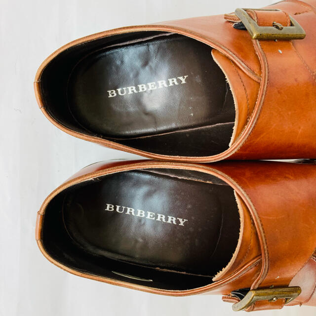 BURBERRY バーバリー 茶色 モンクストラップ 25.5cm 除菌・消臭済