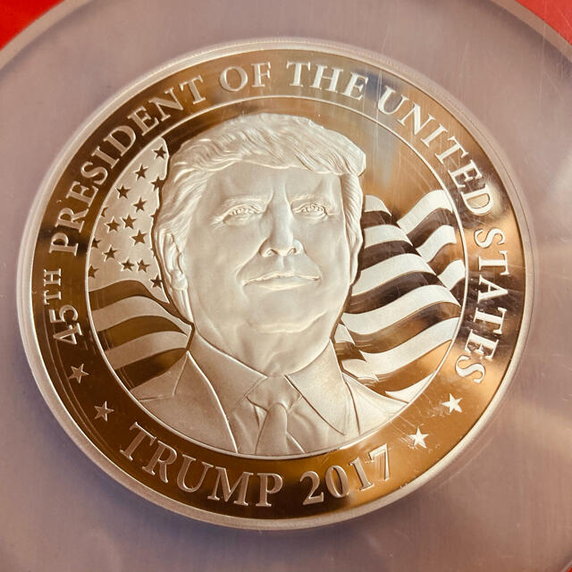 準最高鑑定69】トランプ大統領 大型1オンス プルーフ銀貨 ギニア 2017
