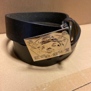 EVISU KAMOME EMBOSSED LEATHER BELT