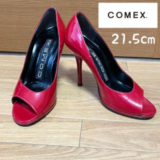 コメックス(COMEX)のCOMEX オープントゥ 赤 21.5cm ピンヒール(ハイヒール/パンプス)