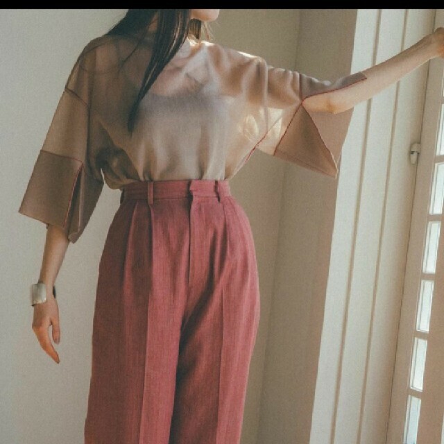 CLANE クラネSEE-THROUGH LINE KNIT TOPS-