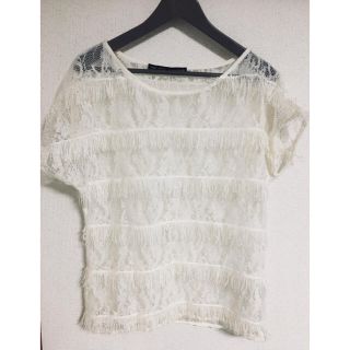 ザラ(ZARA)のZARA BASIC レース　トップス(カットソー(半袖/袖なし))