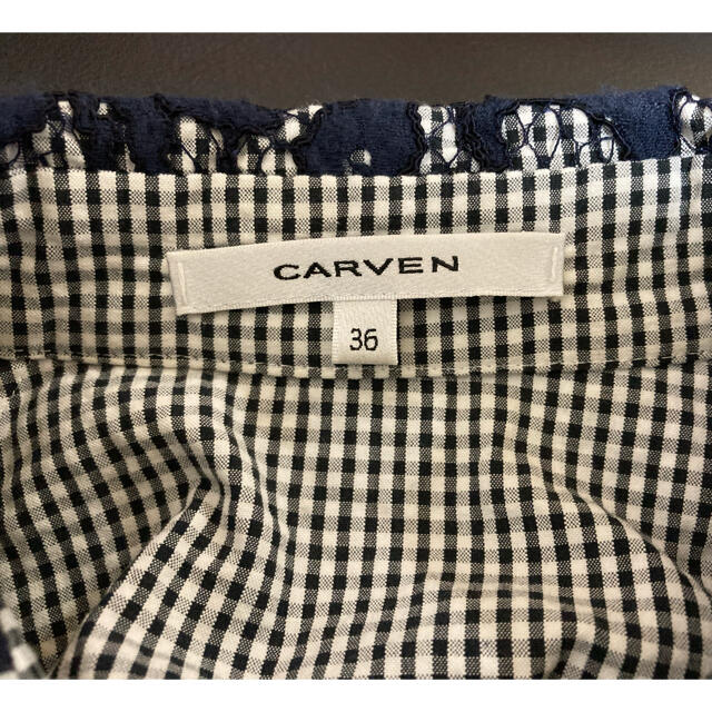 CARVEN(カルヴェン)のCARVEN  黒チェック半袖シャツ　martinique  レディースのトップス(シャツ/ブラウス(半袖/袖なし))の商品写真