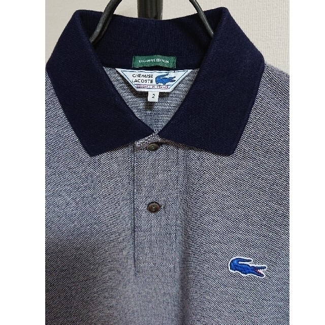 LACOSTE(ラコステ)の☆美品☆ ラコステ シップス別注 ポロシャツ 青ワニ ネイビー サイズ２ CL済 メンズのトップス(ポロシャツ)の商品写真