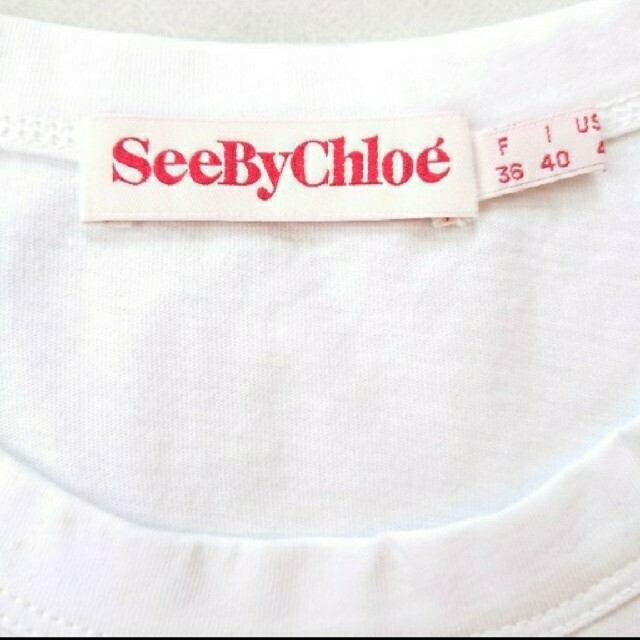 SEE BY CHLOE(シーバイクロエ)の新品、未使用 See By Chloe アイラッシュ ロゴ Tシャツ レディースのトップス(Tシャツ(長袖/七分))の商品写真