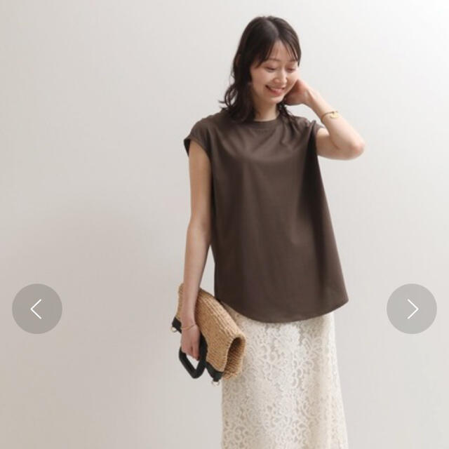 Noble(ノーブル)のnoble＊SLEEVELESS LONG Tshirts ＊ブラウン レディースのトップス(Tシャツ(半袖/袖なし))の商品写真