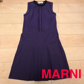 マルニ(Marni)のマルニ　フロントプリーツデザイン　ノースリーブワンピース　コットン　春夏(ひざ丈ワンピース)