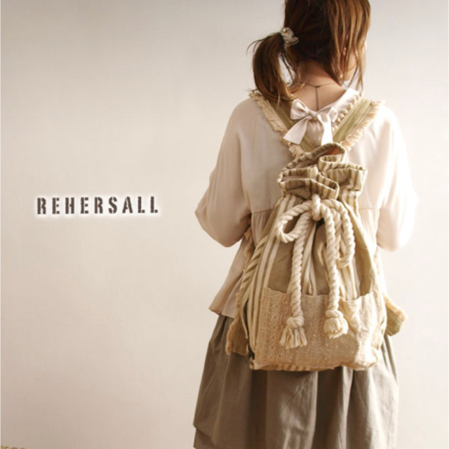 RehersalL(リハーズオール)の【新品・非売品】リネン素材リュック/リハーズオール レディースのバッグ(リュック/バックパック)の商品写真