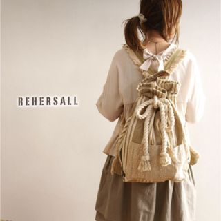 リハーズオール(RehersalL)の【新品・非売品】リネン素材リュック/リハーズオール(リュック/バックパック)