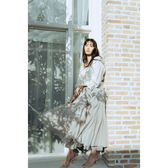 Asymmetric Tiered Cotton-voile Skirt ロングスカート