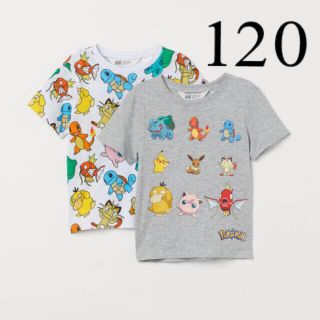 エイチアンドエム(H&M)のH&M 新作　ポケモンプリントTシャツ2枚セット　120(Tシャツ/カットソー)