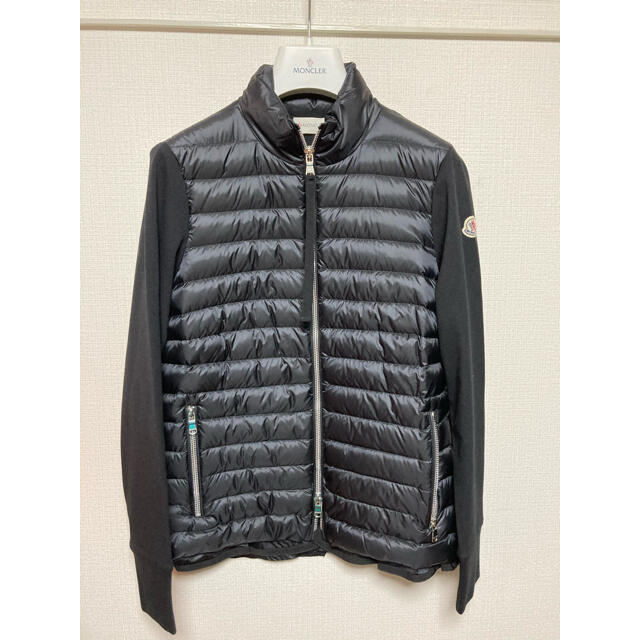 極美品 モンクレール カーディガン ダウン レーヨン S 黒 ブラック