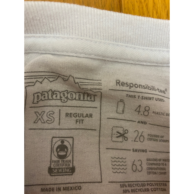 patagonia(パタゴニア)の美品　パタゴニア　patagonia  半袖T　白　アウトドア　バックプリント メンズのトップス(Tシャツ/カットソー(半袖/袖なし))の商品写真