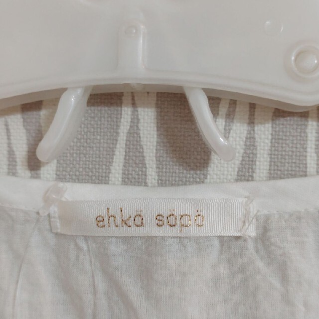 ehka sopo(エヘカソポ)のehka sopo　新品未使用品　インド綿ブラウスホワイト レディースのトップス(シャツ/ブラウス(半袖/袖なし))の商品写真