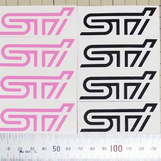 STI  6cm 黒・ピンク 各 4枚(車外アクセサリ)