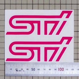 STI  12cm チェリーピンク 2枚(車外アクセサリ)