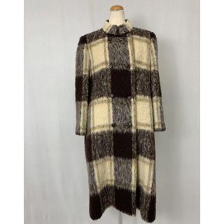 S886 used チェック ボトルネック ロング コート