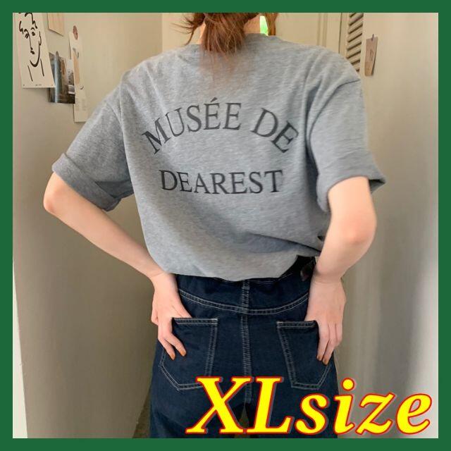 バックプリント半袖TシャツグレーXLサイズ レディースのトップス(Tシャツ(半袖/袖なし))の商品写真