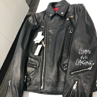 コムデギャルソン(COMME des GARCONS)の新品未使用　コムデギャルソン×ルイスレザー　青山限定レザージャケット(ライダースジャケット)