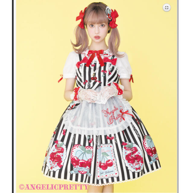 angelic pretty Cherry Stamp ジャンパースカート - ひざ丈ワンピース