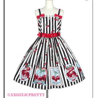 アンジェリックプリティー(Angelic Pretty)のangelic pretty Cherry Stamp ジャンパースカート(ひざ丈ワンピース)