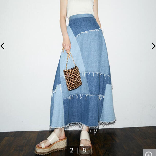 moussy(マウジー)のpanel long flareスカート レディースのスカート(ロングスカート)の商品写真