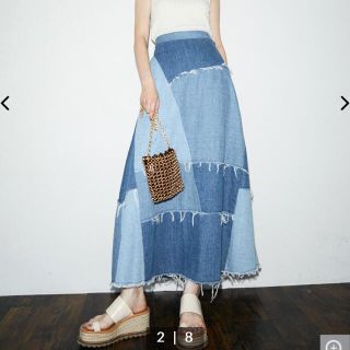 マウジー(moussy)のpanel long flareスカート(ロングスカート)