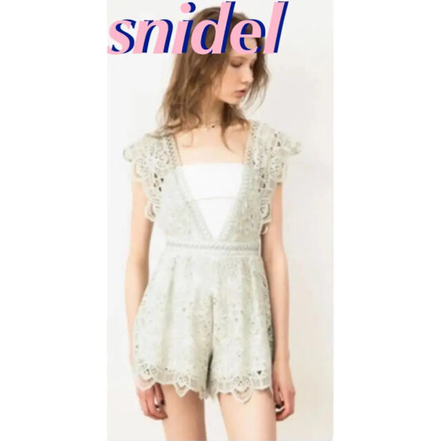 もうすぐ終了❣️snidel★スナイデル★パネルレースロンパースオールインワン