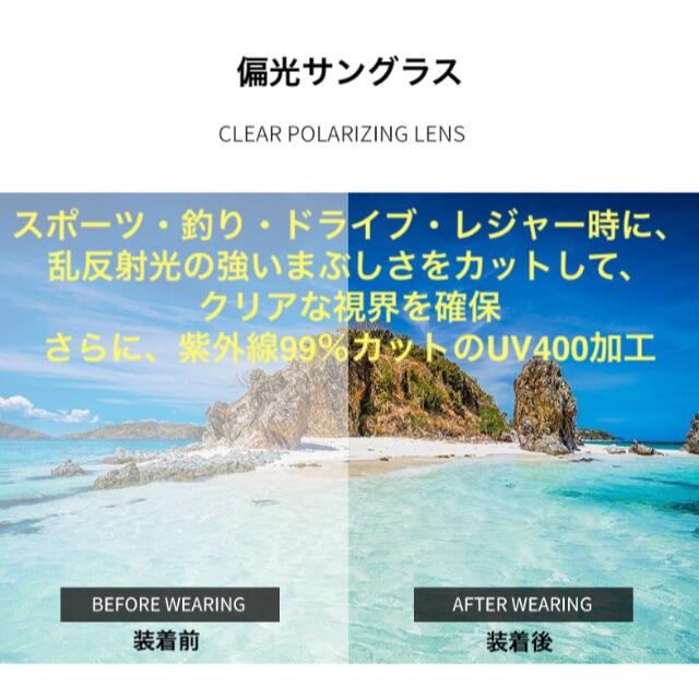 スポーツサングラス（偏光レンズ、UV400コーティング、軽量) スポーツ/アウトドアのランニング(その他)の商品写真