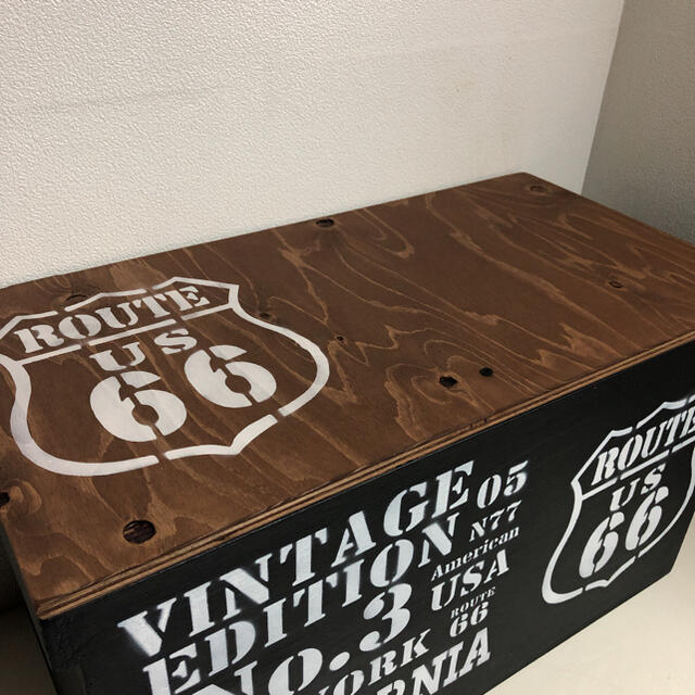 ウッドボックス  ROUTE66 BLACK×WALNUT 収納箱 新品 未使用 2