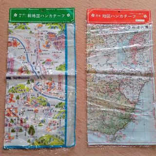 地図ハンカチーフ　　絵地図ハンカチーフ(ハンカチ)