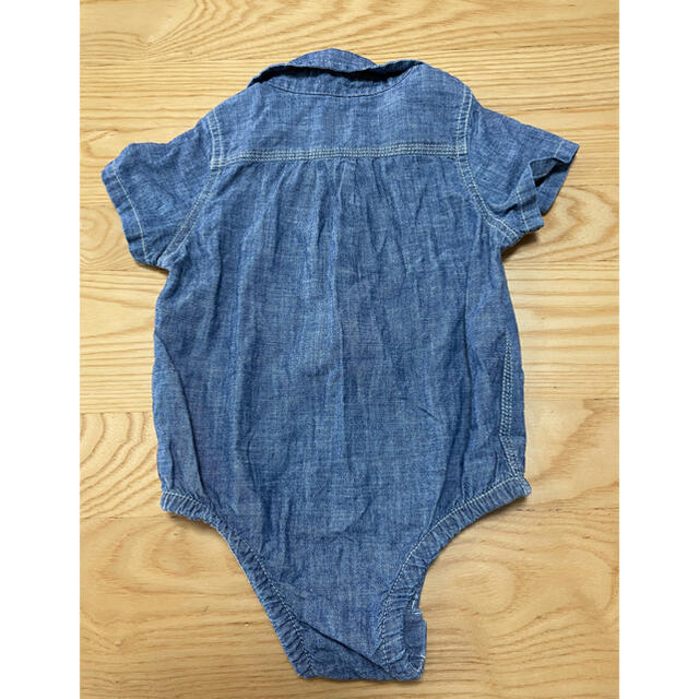 babyGAP(ベビーギャップ)のbabyGap デニムシャツ風　ロンパース　半袖　size90 キッズ/ベビー/マタニティのキッズ服男の子用(90cm~)(その他)の商品写真