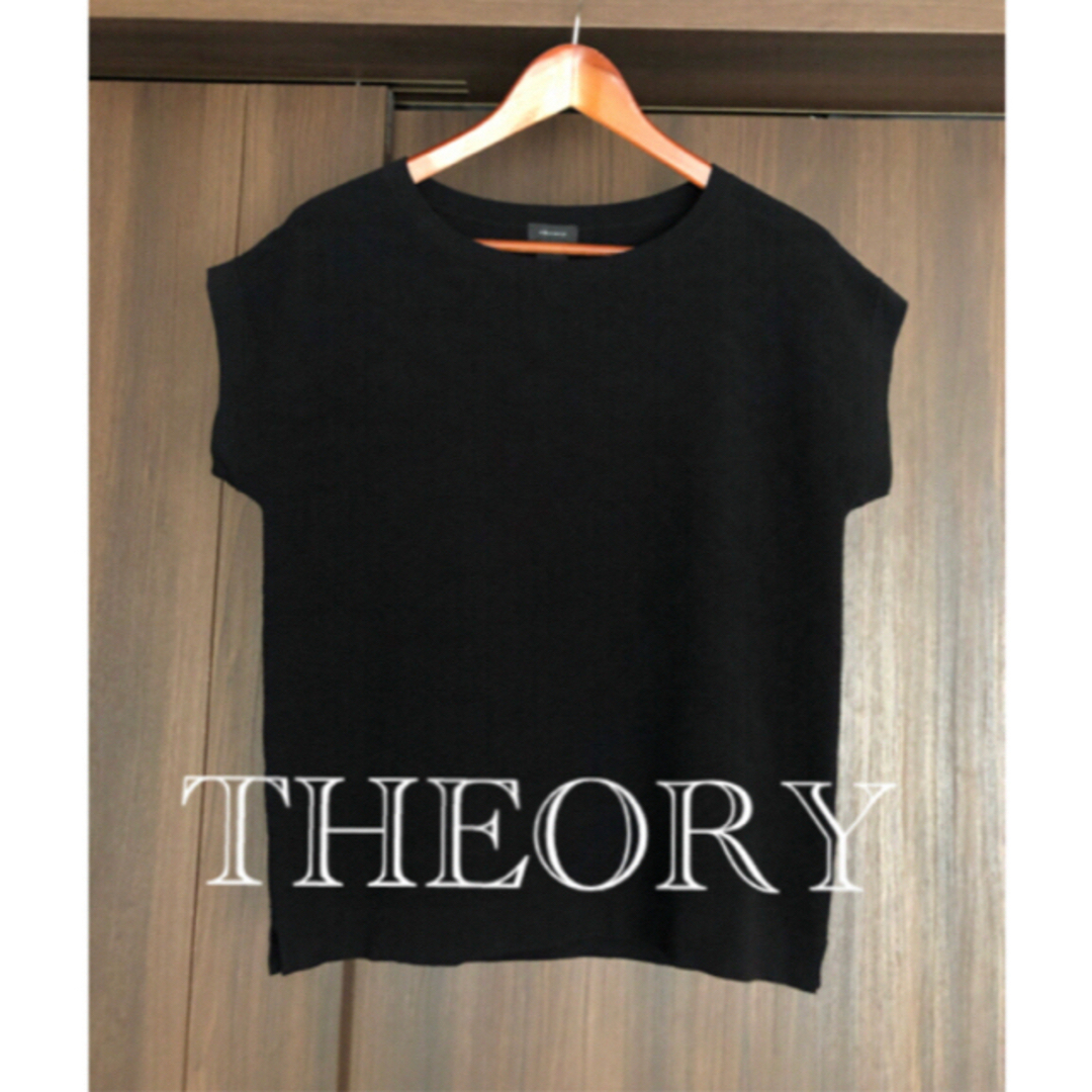 theory(セオリー)のTHEORY ジャガード フレンチスリーブニット ブラック レディースのトップス(ニット/セーター)の商品写真