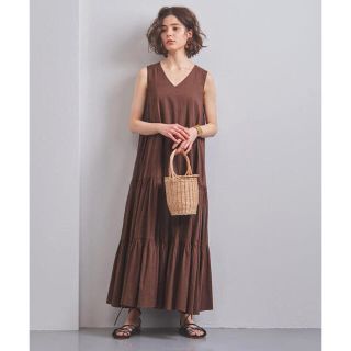 ユナイテッドアローズ(UNITED ARROWS)のユナイテッドアローズ　ティアードワンピース　ブラウン(ロングワンピース/マキシワンピース)