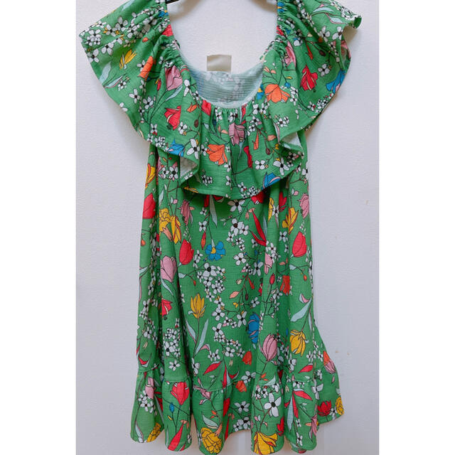 ZARA KIDS(ザラキッズ)のZara Girls チュニック　ワンピース　緑　花柄　116 エンタメ/ホビーのコスプレ(衣装)の商品写真