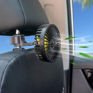 車内アクセサリー　小型　扇風機　LED 冷房　対策　車用扇風機 強風　2個セット(扇風機)