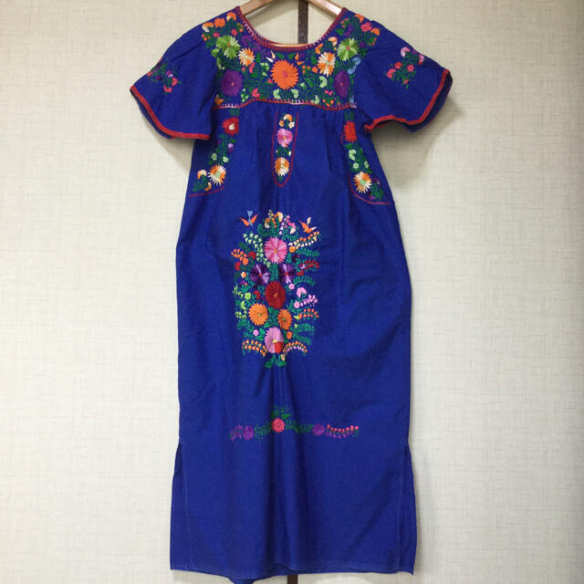 *値下げ ¥4333→¥3555  レトロ 花 刺繍 ワンピース レディースのワンピース(ロングワンピース/マキシワンピース)の商品写真