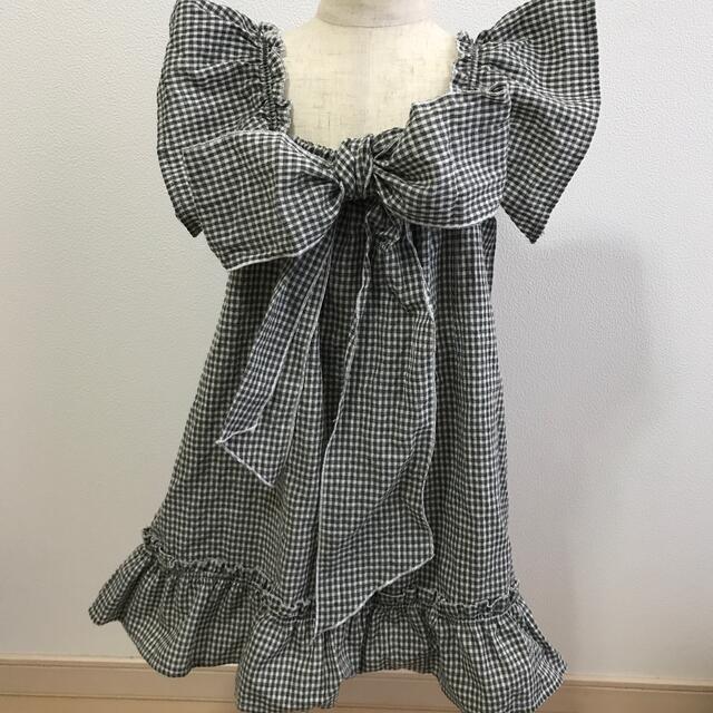 SNIDEL(スナイデル)のギンガムチェック　フリルワンピース　110 キッズ/ベビー/マタニティのキッズ服女の子用(90cm~)(ワンピース)の商品写真