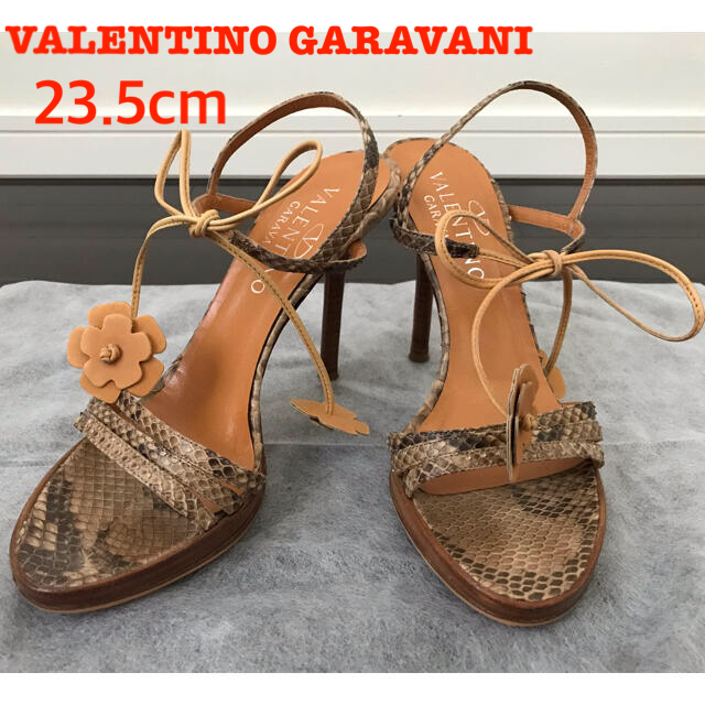 美品♡ VALENTINO ヴァレンティノ サンダル パイソン 花 23.5