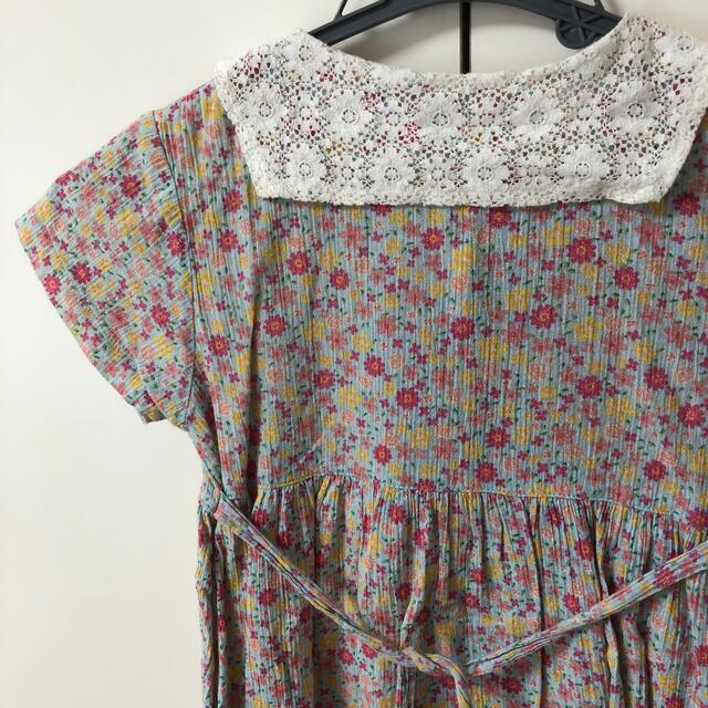 110size キッズ　花柄ワンピース キッズ/ベビー/マタニティのキッズ服女の子用(90cm~)(ワンピース)の商品写真