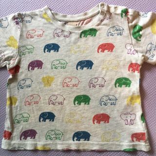 プティマイン(petit main)のチェックシャツ80サイズと　Ｔシャツ90サイズ★2枚のセット(シャツ/カットソー)