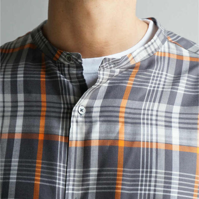 1LDK SELECT(ワンエルディーケーセレクト)の美品　Graphpaper Check BandCollar Big Shirt メンズのトップス(シャツ)の商品写真