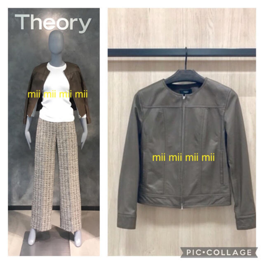 theory(セオリー)の✤2020SS セオリー Theory ノーカラーレザージャケット✤ レディースのジャケット/アウター(ノーカラージャケット)の商品写真